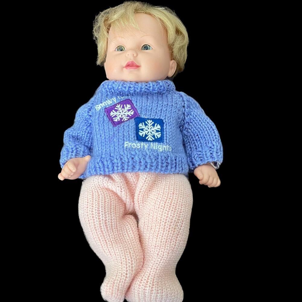Playmates Baby so Beautiful Doll Vtg 2000 Blonde Hair Pastel Knit Outfit READ